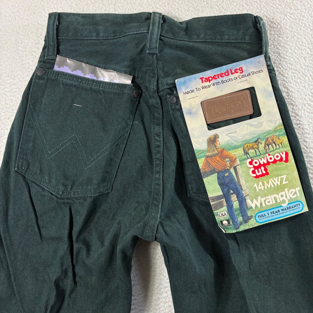Wrangler Cowboy Cut 14MWZ Tapered Leg Jeans Women 1x34 Green Vintage Cowgirl NWT